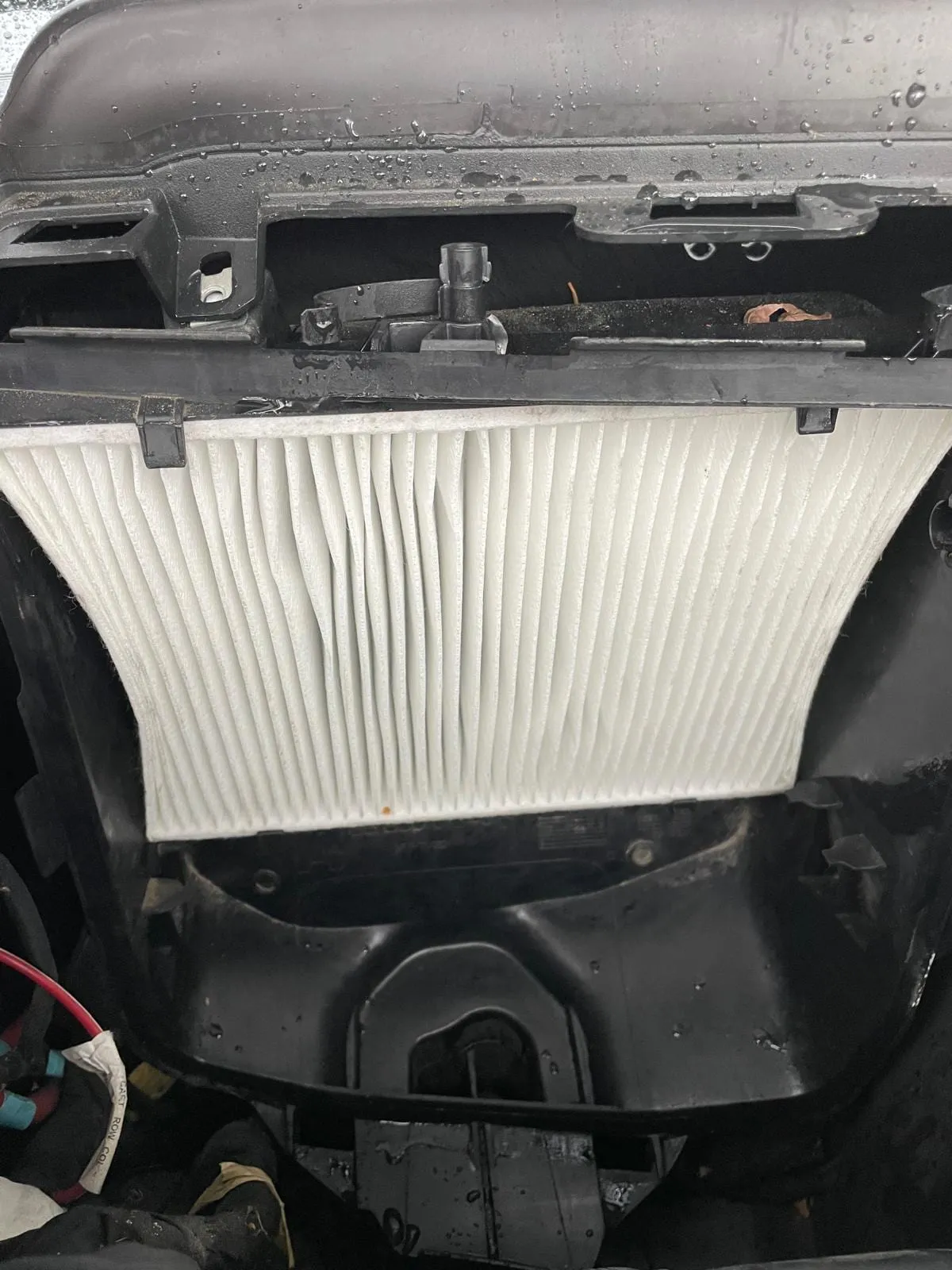 Cabin air filter replacement in progress