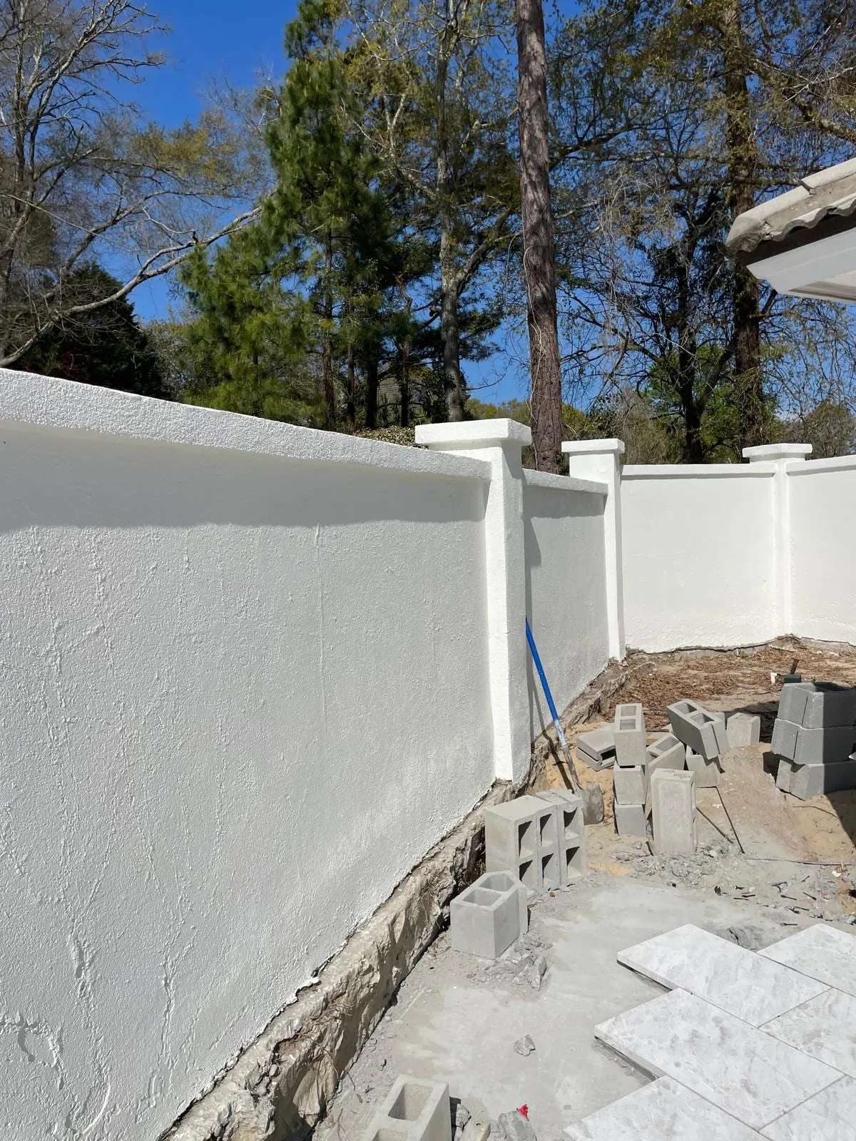 Clean painted wall corner after the job was finished